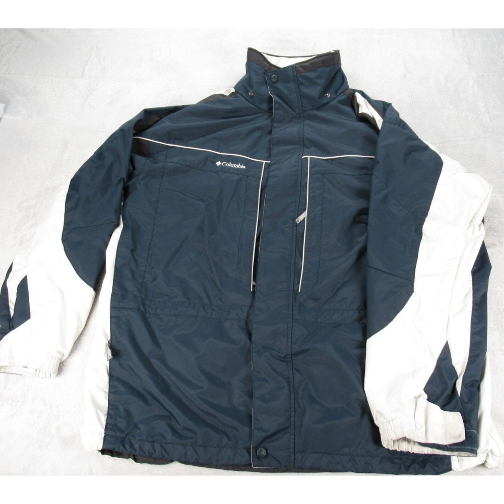 Columbia Jacket Mens XL Blue Interchange Wind Rain Outdoor Hiking 3in1 SHELL